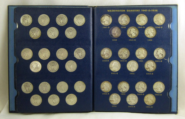 Appraisal: U S WASHINGTON SILVER QUARTER COLLECTION IN ALBUM total coins