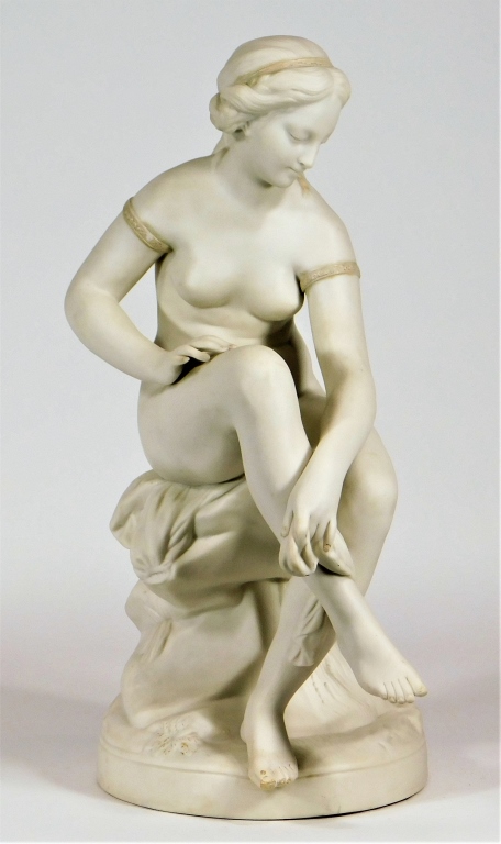 Appraisal: C JAMES THOMAS BEVINGTON PARIAN NUDE WOMAN England th CenturyFinely