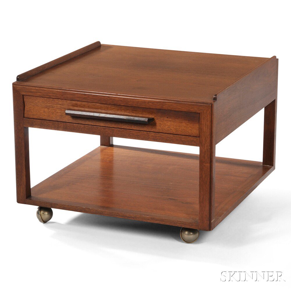 Appraisal: Dunbar Low Table with Drawer Hardwoods Berne Indiana Rectangular top