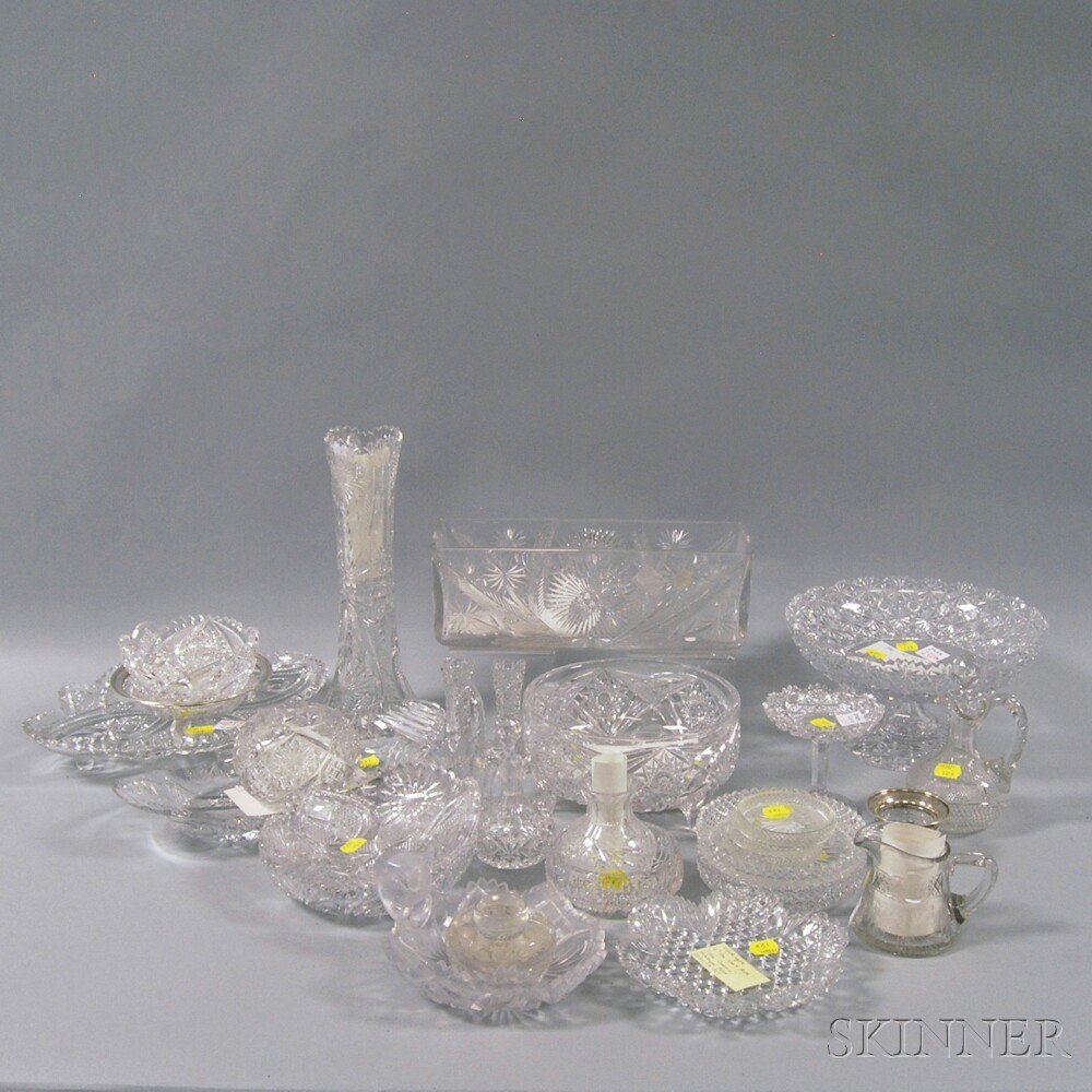 Appraisal: Twenty-nine Assorted Cut Glass Items including a basket with etched