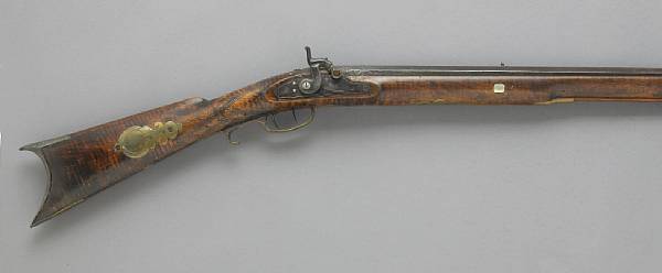 Appraisal: An American full-stocked percussion rifle by Henry LemanLancaster County Pennsylvania