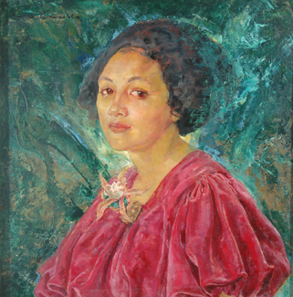 Appraisal: Mary Edwards - Portrait of a Polynesian Princess oil on