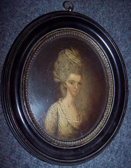 Appraisal: English School th CenturyHalf Length Portrait of a Lady looking