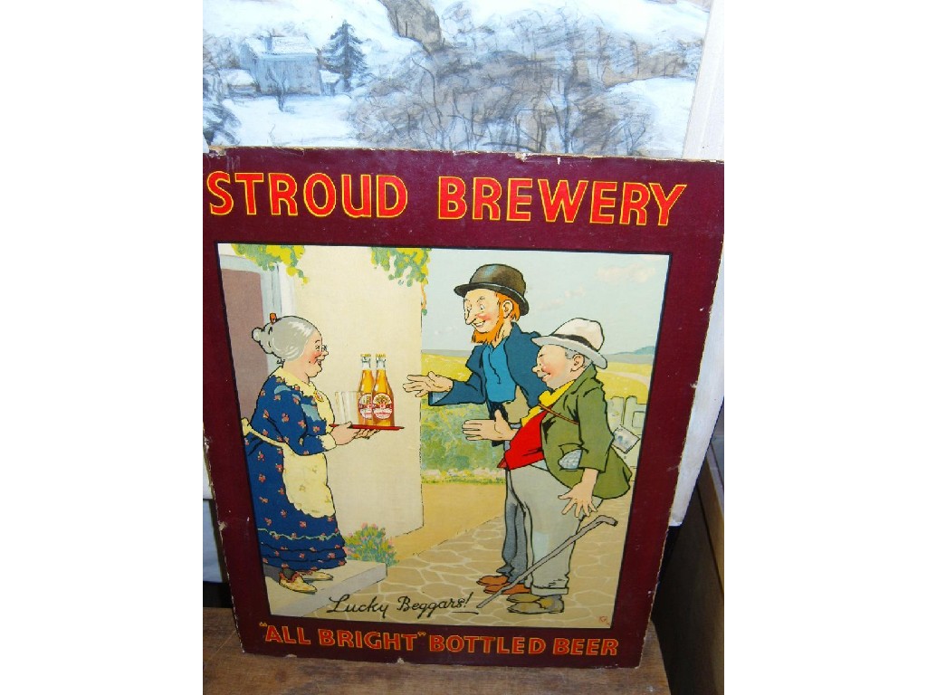 Appraisal: A coloured advertising print on card for Stroud Brewery showing