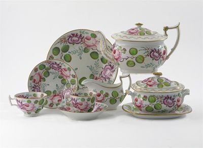 Appraisal: A matched English porcelain part tea service including New Hall