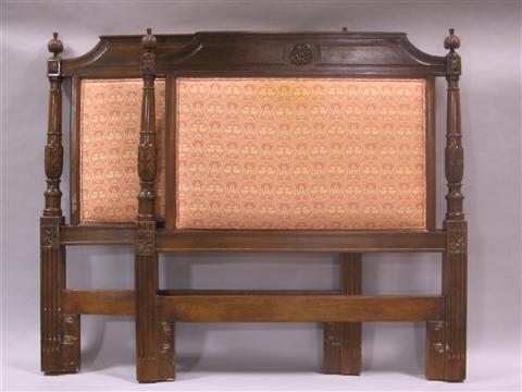 Appraisal: CLASSICAL STYLE TWIN MAHOGANY HEADBOARDS Pair- h w in