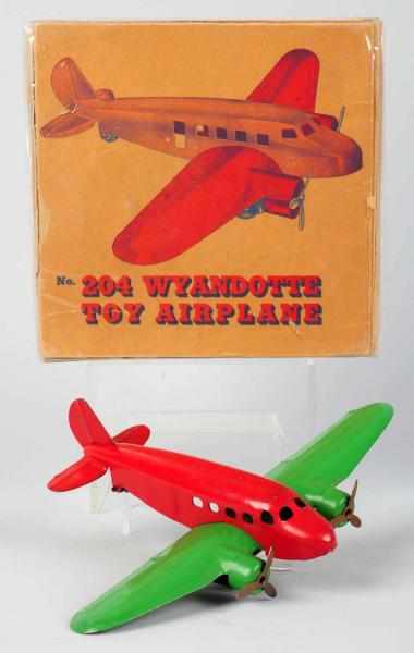 Appraisal: Pressed Steel Wyandotte Airplane Toy American White rubber tires are