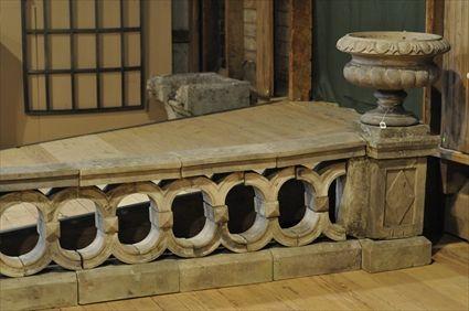 Appraisal: SECTION OF PULHAMITE STONEWARE BALUSTRADE In sections one urn impressed