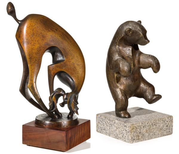 Appraisal: DOUGLAS PURDY AND WAH CHANG BRONZE SCULPTURE A slightly abstracted