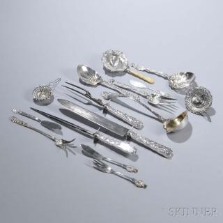 Appraisal: Fourteen Pieces of Assorted American Sterling Silver Flatware late th