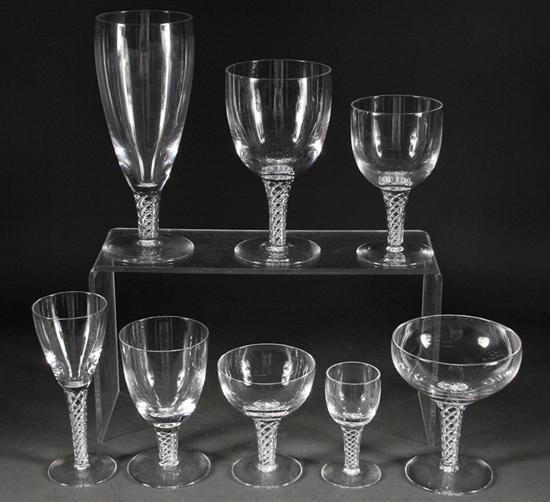 Appraisal: Stuart air twist crystal -piece partial stemware service comprising pilsner