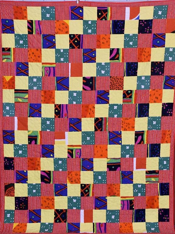 Appraisal: Hand stitch Amish quilt Hand stitch Amish quilt x Condition