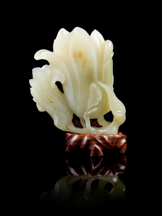 Appraisal: Sale Lot A Chinese Jade Magnolia Vase th th century