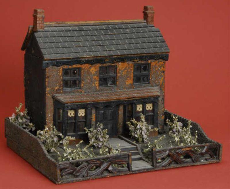 Appraisal: Small English Victorian Dollhouse with Garden England ca an utterly