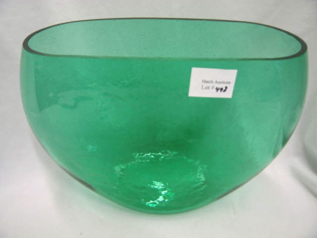 Appraisal: Green Art Glass Vase aquatic style