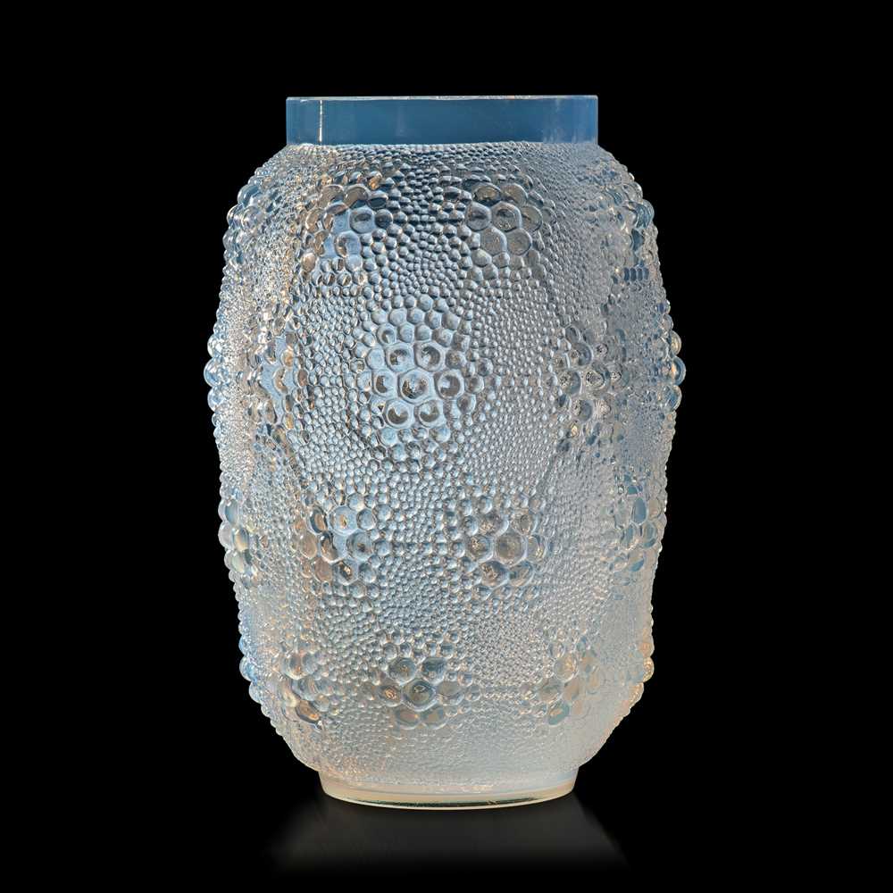 Appraisal: REN LALIQUE FRENCH - DAVOS VASE NO designed opalescentstencilled R