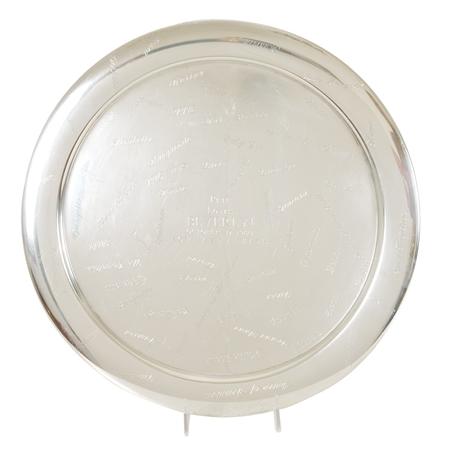 Appraisal: Boardman Sterling Silver Presentation Tray Estimate nbsp nbsp nbsp -