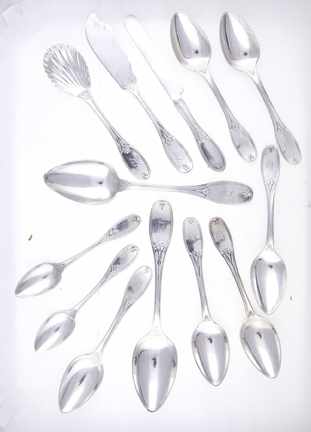 Appraisal: Charleston coin silver flatware Gregg Hayden Co South Carolina wk