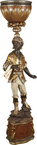 Appraisal: ' Tall Egyptian Boy Figural Planter Statue This is a