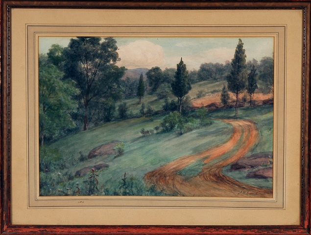 Appraisal: Landscape watercolor x sight SLR J B Sword Artist American