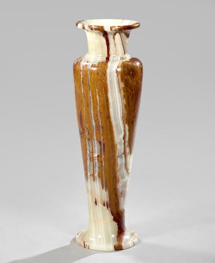 Appraisal: Tall Polished Onyx Floor Vase of attenuated baluster form in