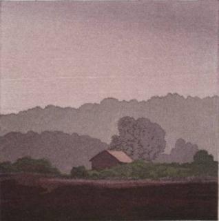 Appraisal: Micah Schwaberow woodcut Micah Schwaberow American - - ''Morning Mist