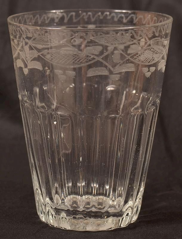 Appraisal: Stiegel Type Blown Colorless Glass Fluted Flip Stiegel Type Blown