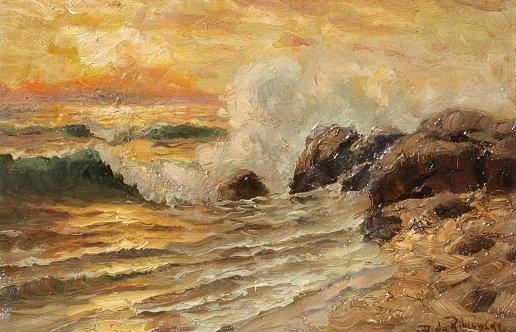 Appraisal: RIBCOWSKY Dey de American - California Seascape Oil Canvas ''