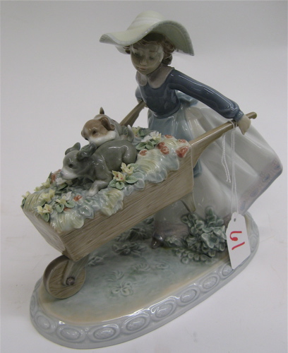 Appraisal: LLADRO GLAZED PORCELAIN FIGURAL GROUP A Barrel of Fun a