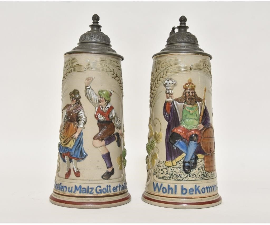 Appraisal: Two German steins to include a Wohl Bekomms Prosperity and