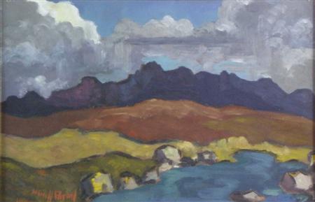 Appraisal: HUGH PATON THE SLEEPING WARRIOR GOATFELL ARRAN Signed oil on