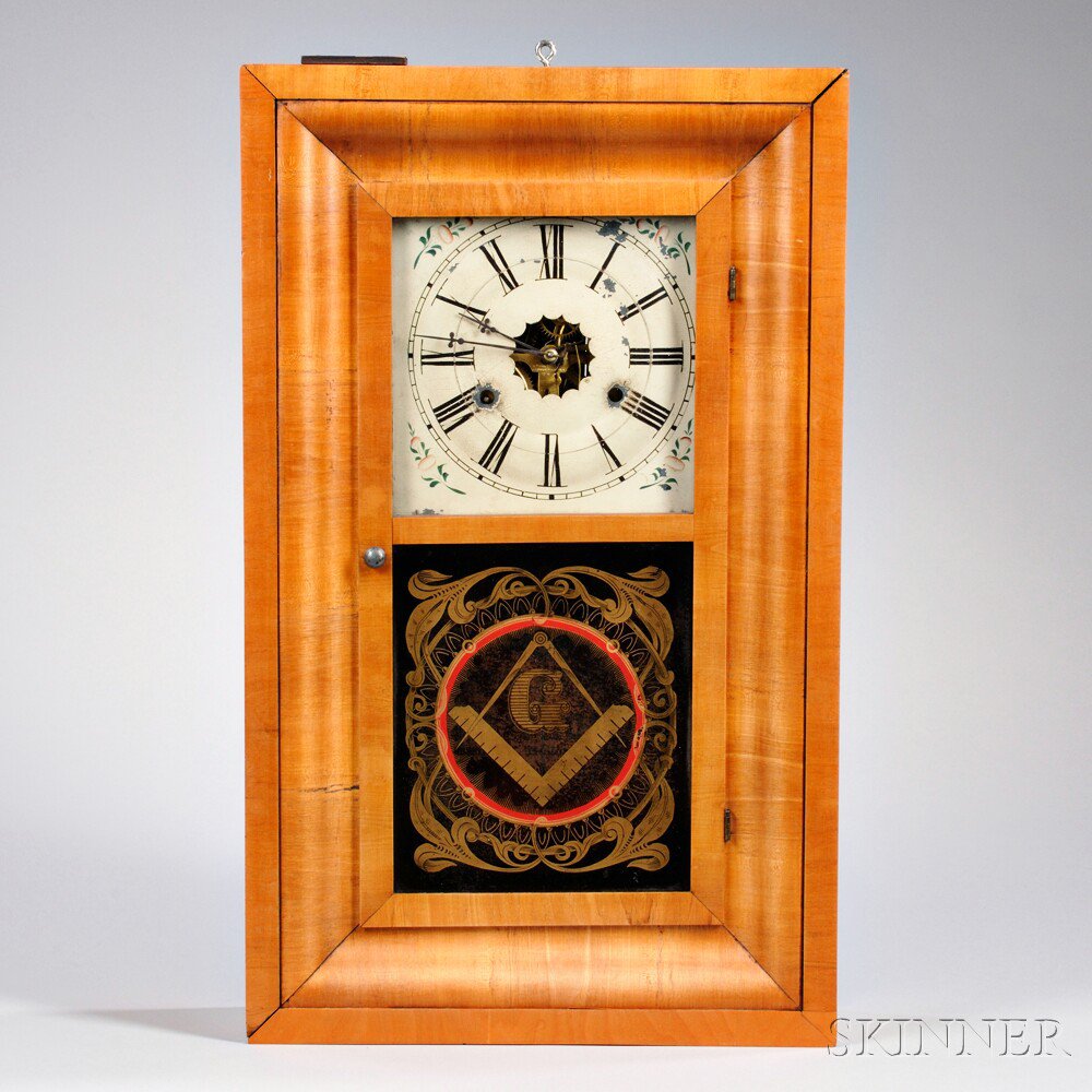 Appraisal: Seth Thomas Mahogany Masonic Ogee Clock Plymouth Hollow Connecticut c