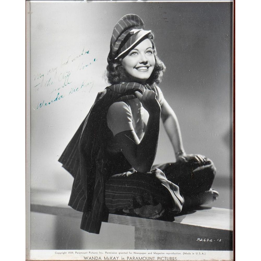 Appraisal: Wanda McKay Original autographed inscribed photograph Size x Condition Showing