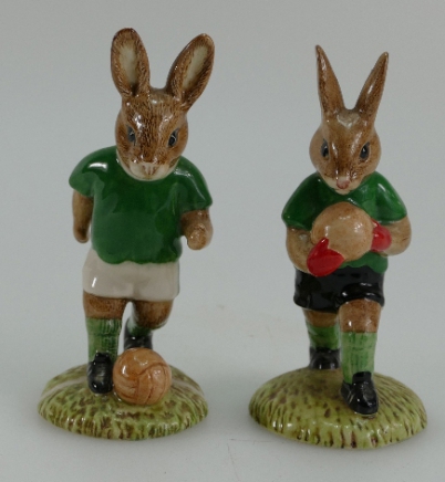 Appraisal: Royal Doulton pair Bunnykins figures Footballer DB and Goalkeeper DB