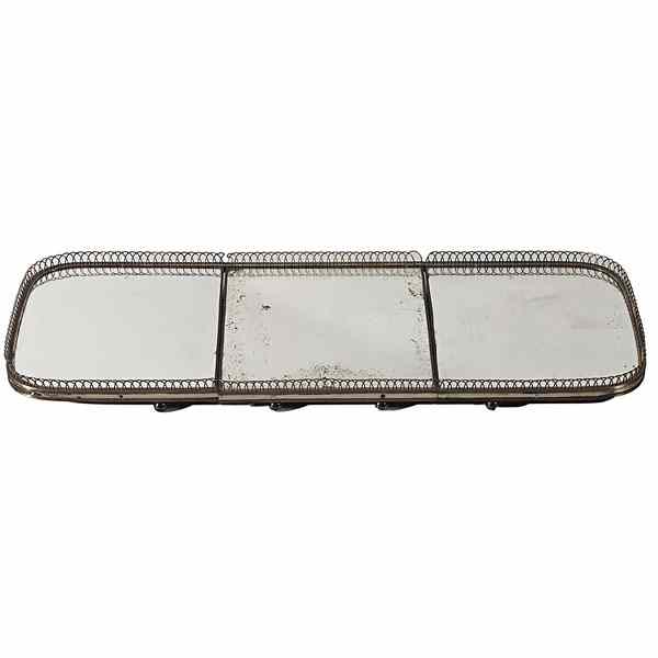 Appraisal: Sheffield Plate Plateau Mirror English A three-part plateau mirror in