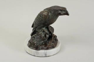 Appraisal: Bronze Eagle Roman Bronze Works Bronze eagle on stump stamped