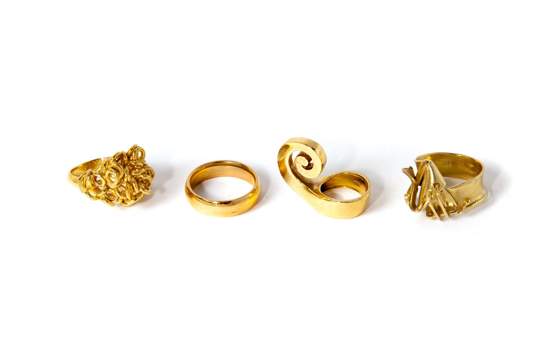 Appraisal: GROUP OF KARAT YELLOW GOLD RINGS American and European late