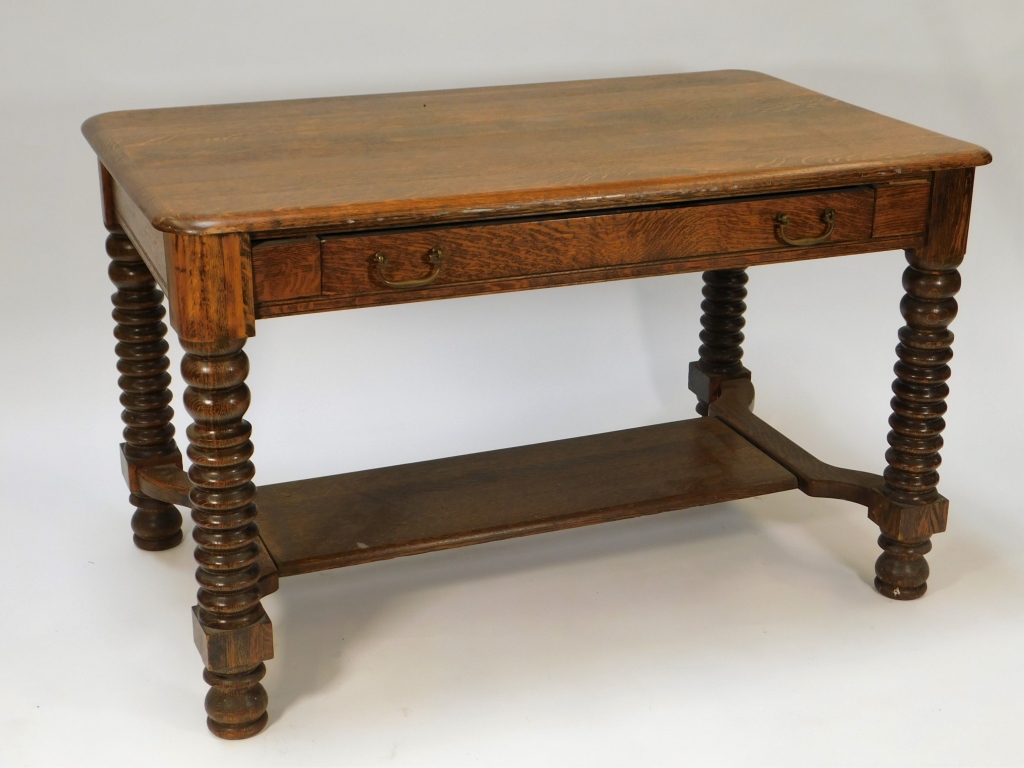 Appraisal: OAK LIBRARY DESK United States Late th- Early th CenturyRectangular