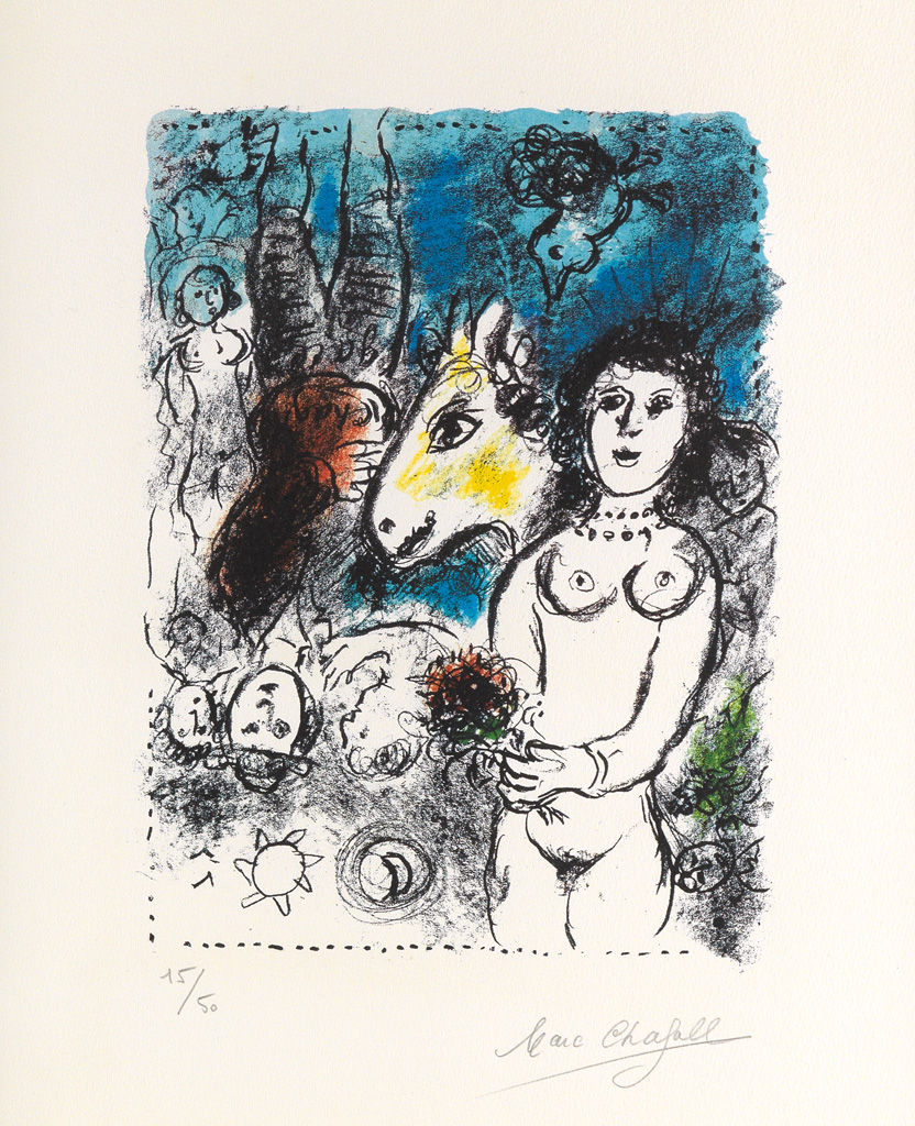 Appraisal: MARC CHAGALL Nu au Petit Bouquet Color lithograph x mm