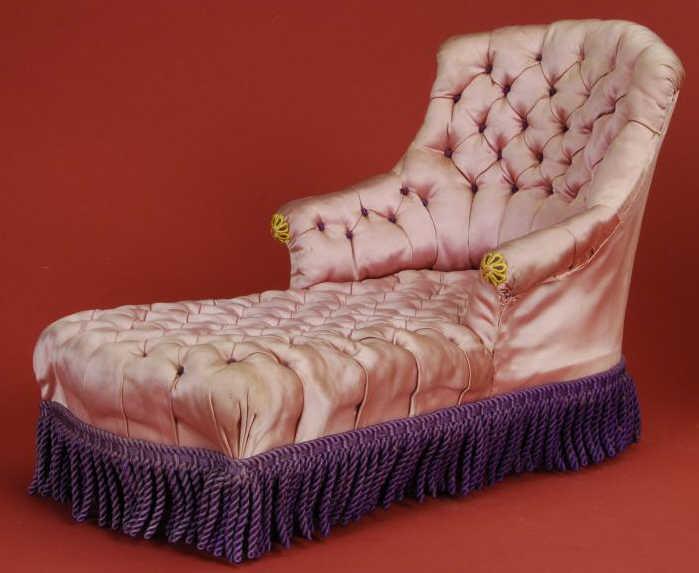 Appraisal: Doll Size Chaise Lounge Early th century well scaled chaise