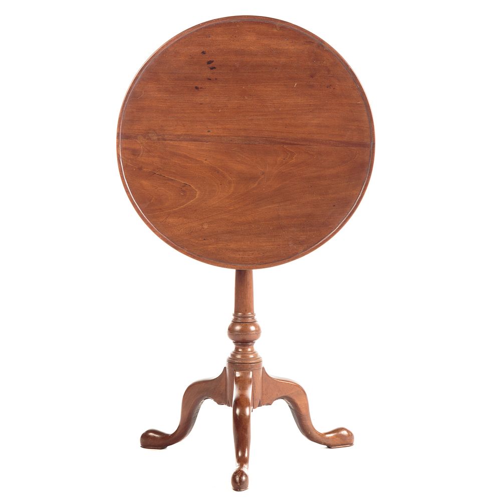 Appraisal: Federal Queen Anne Mahogany Tilt Top Table in H in