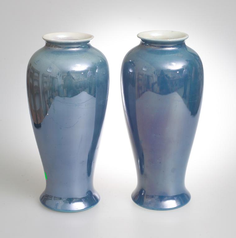 Appraisal: PAIR OF WILTSHAW ROBINSON CARLTON WARE VASES each of baluster