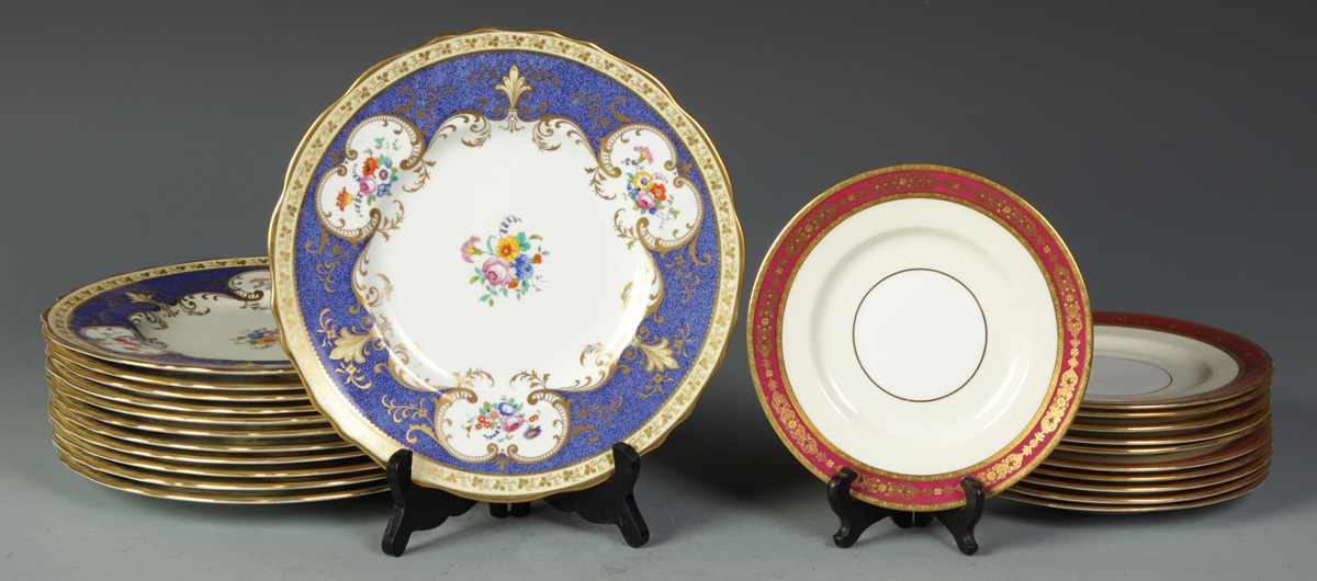 Appraisal: Cauldon Minton Tiffany Plates Set of Cauldon English Dinner Plates