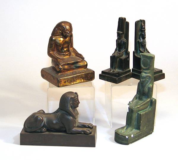 Appraisal: Property of various owners A quantity of bookends with Egyptian