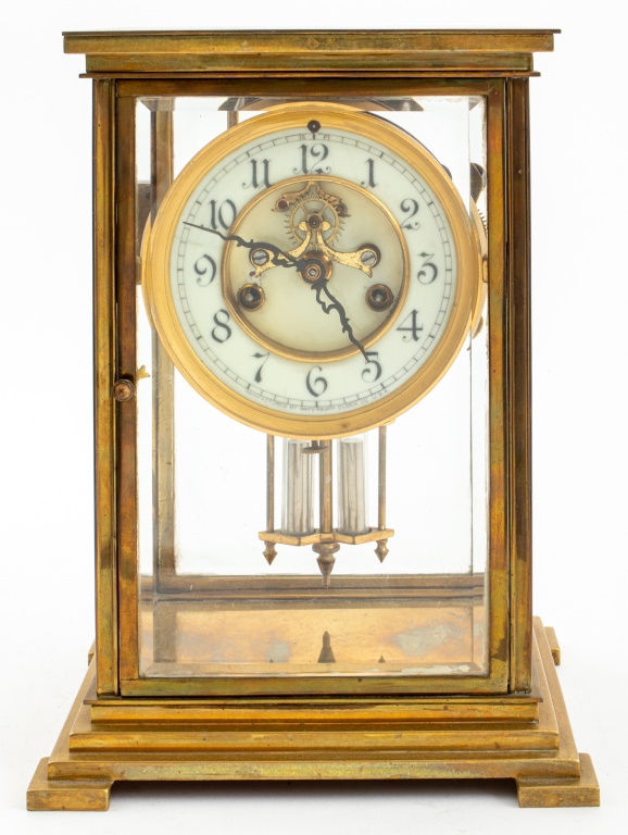 Appraisal: WATERBURY GILT BRASS ATMOS CLOCK Waterbury gilt brass atmos table