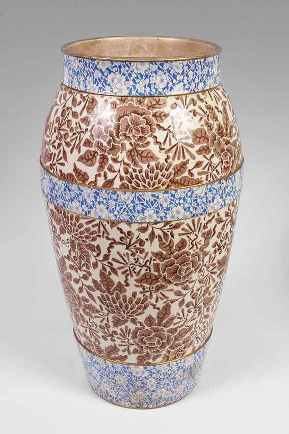 Appraisal: LARGE DOULTON LAMBETH FLOOR VASE Retailed by Bigelow Kennard Boston