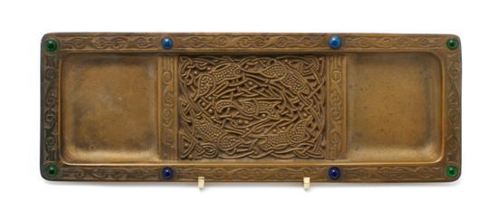 Appraisal: A Tiffany Studios Bronze Pen Tray Nineteenth Century pattern together