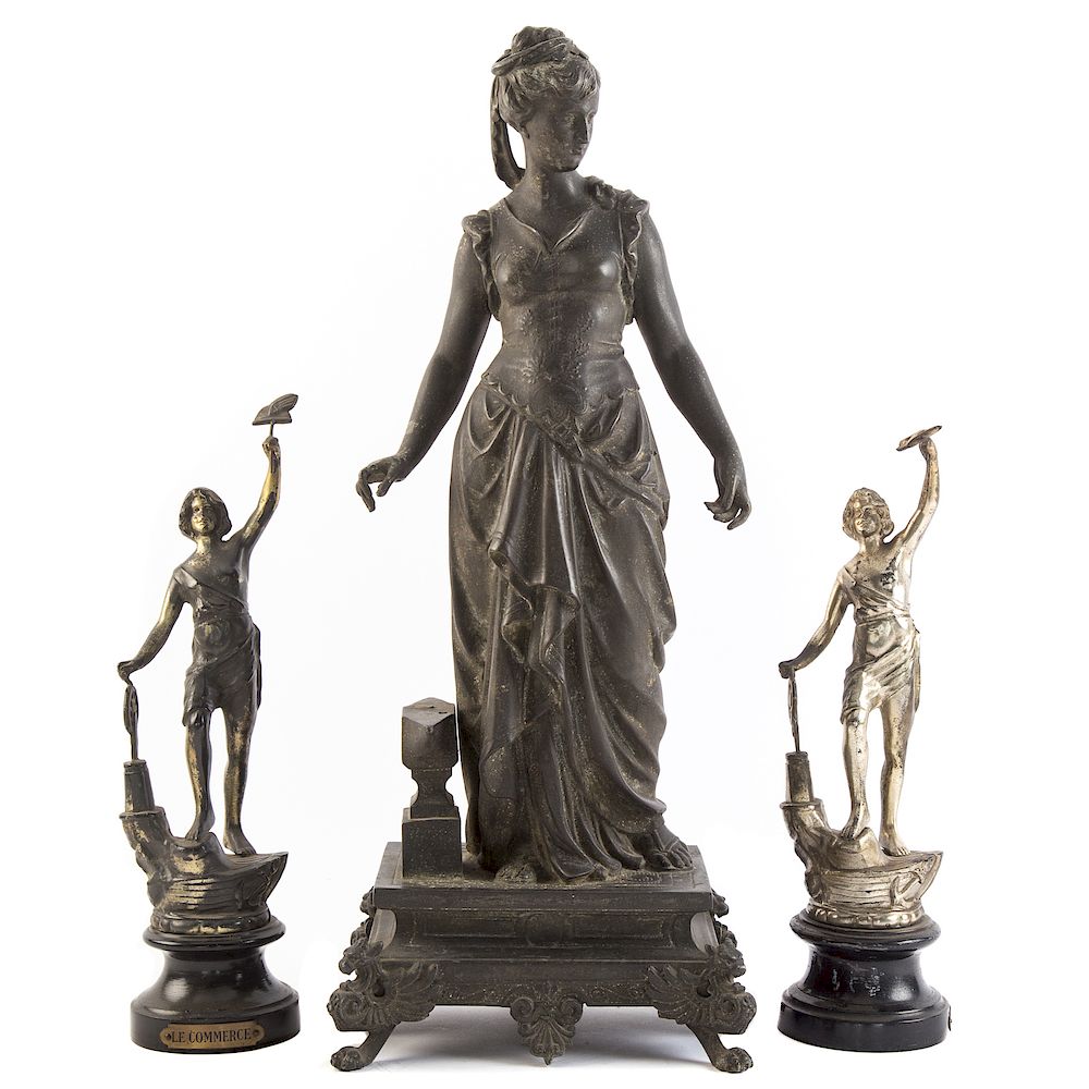 Appraisal: Continental Spelter Venus Le Commerce Figures Venus wife of blacksmith