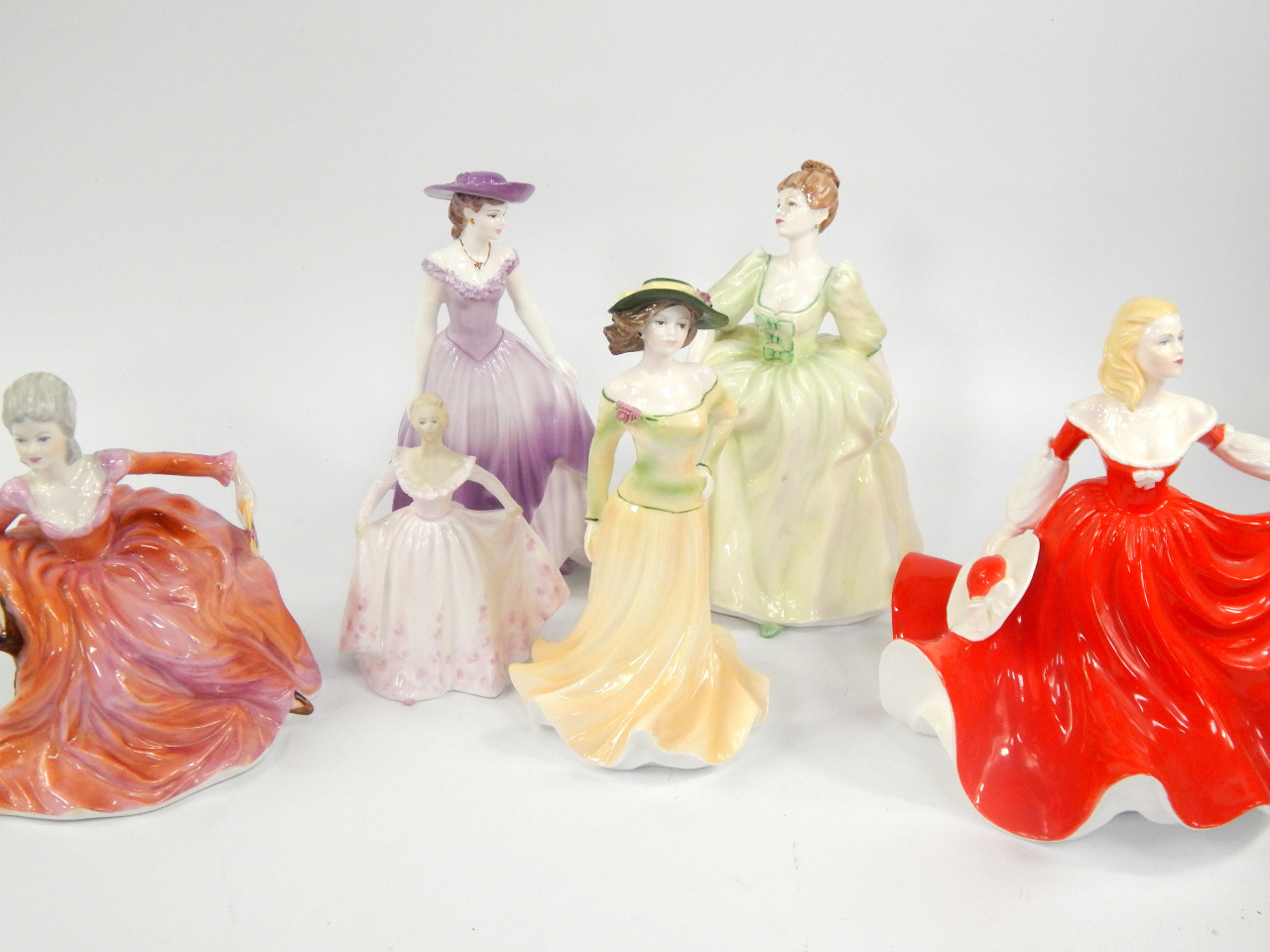 Appraisal: Coalport porcelain figures comprising Jeanette Polly Clare Marie Diana Marlene