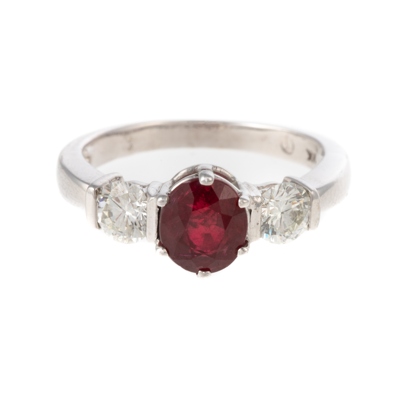 Appraisal: A FINE CT RUBY DIAMOND RING IN K K white